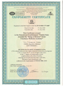 Conformity Certificate