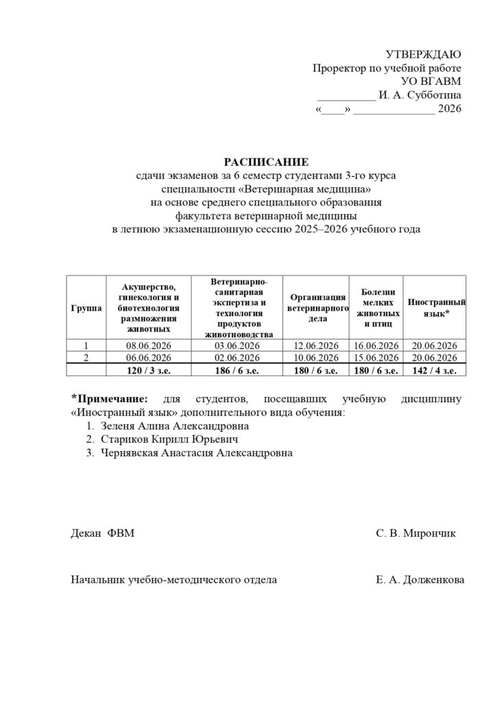 РАСПИСАНИЕ ЭКЗАМЕНОВ 3 курс ССО лето 25-26 уч год
