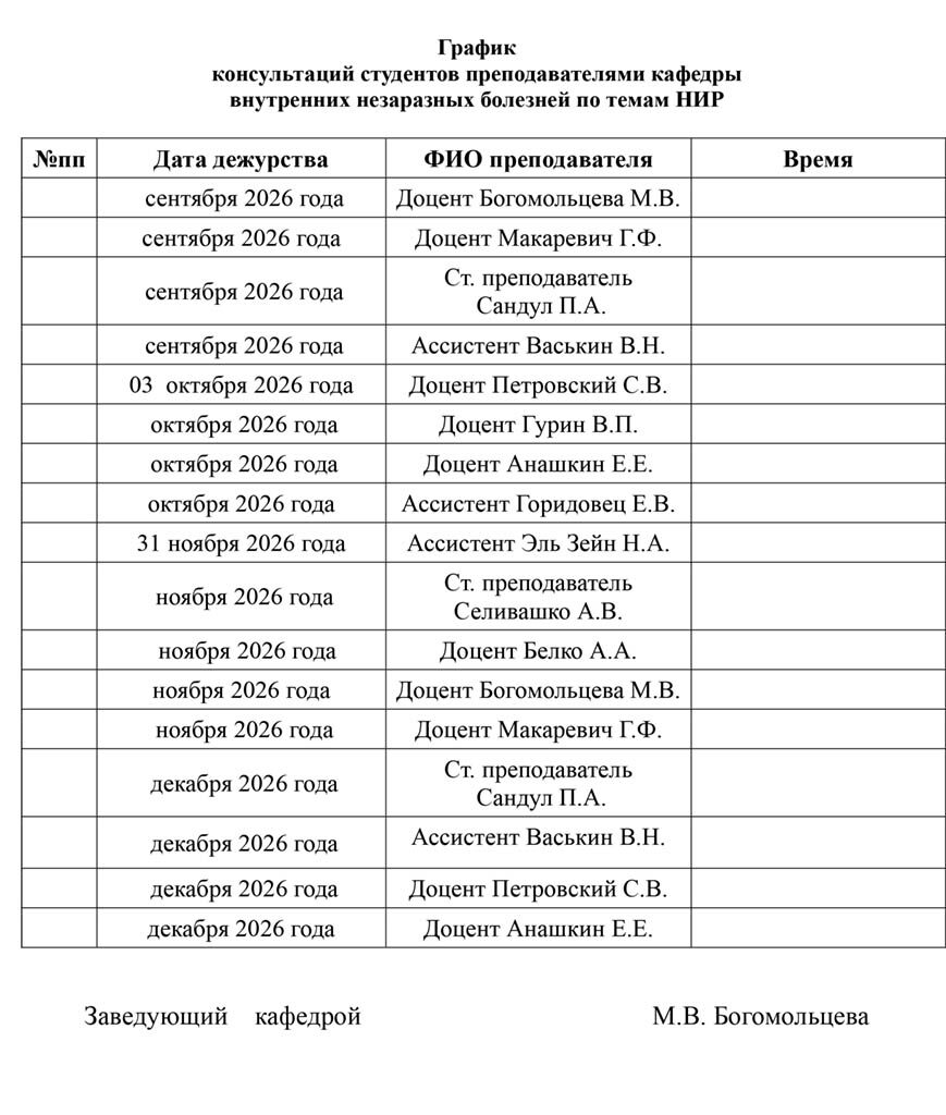 Grafik konsultatcii prepodavateliami 2026-27
